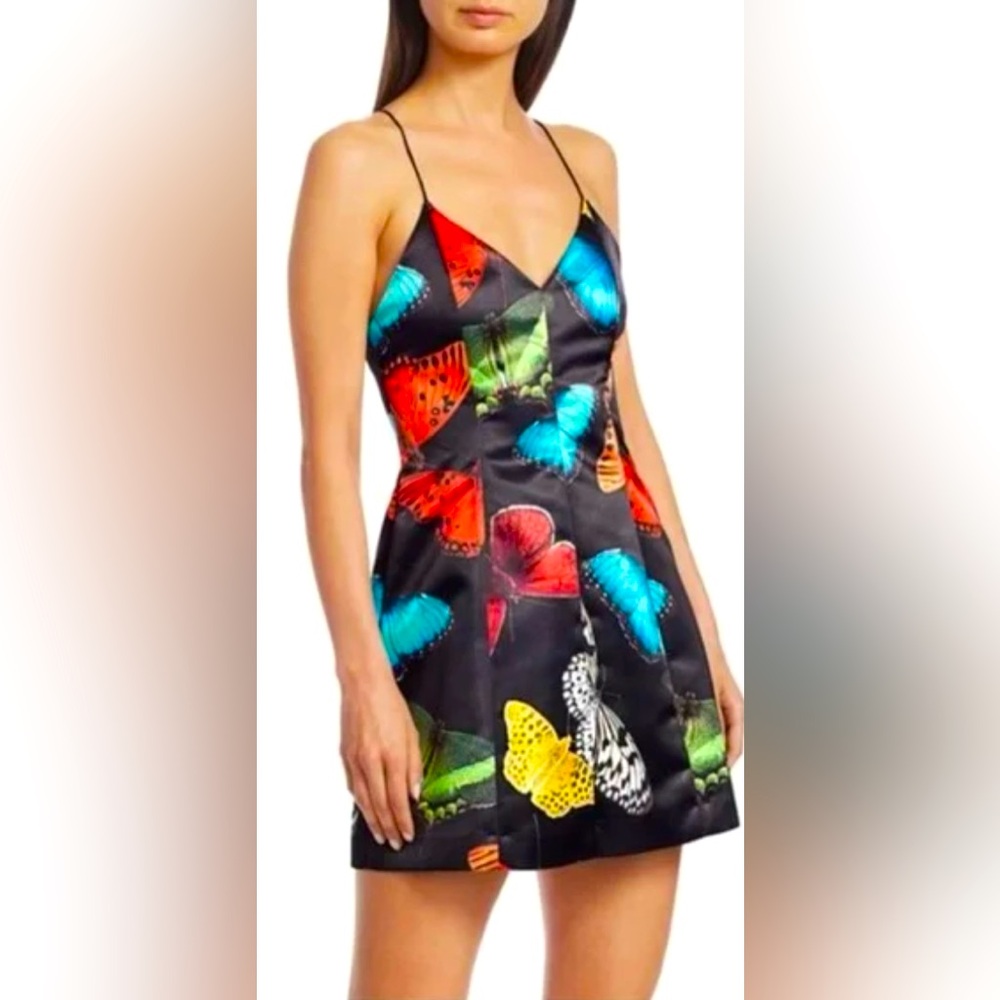 Alice and Olivia Tayla Butterfly Print Mini Dress